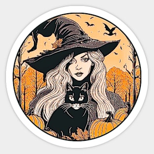 Witch With Black Cat # 1 Sticker